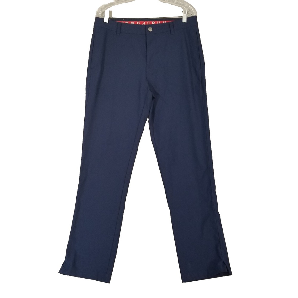 Puma Golf Pants Men 32x32 Blue Dry Fit Flex Stretch Flat Front Performance